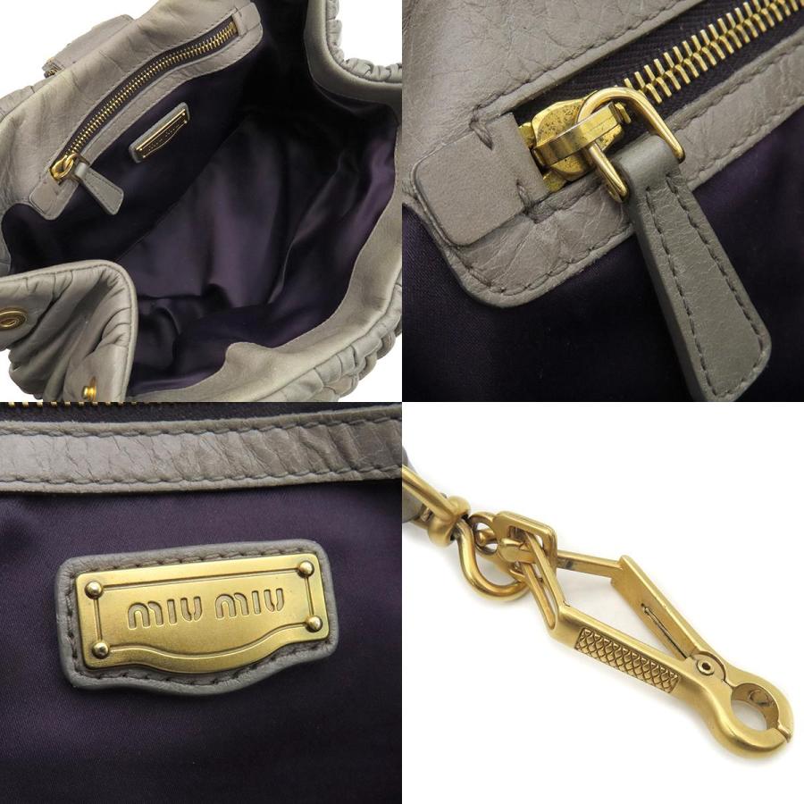ミュウミュウ ハンドバッグ　2way マテラッセ　ショルダー　グレージュ miu MIUMIU ミュウミュウ マテラッセ グレー ゴールド金具