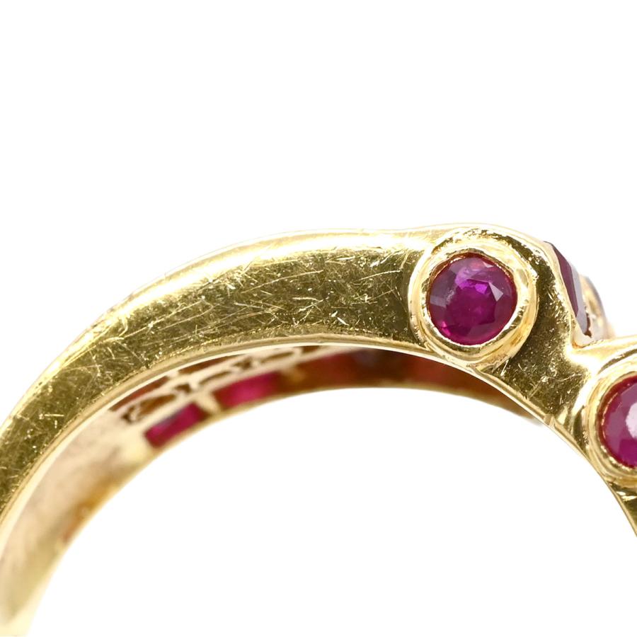 リング 指輪 ルビー ダイヤ レッド イエローゴールド K18YG Au750 18K