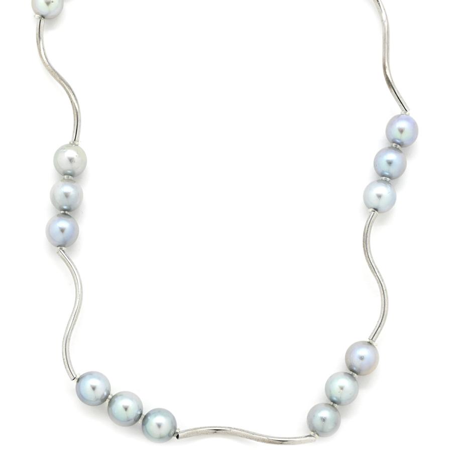 あこや真珠 7mm珠 SILVER金具 グレー系 パール ネックレス 本真珠 あこや真珠 7mm珠 SILVER金具 グレー系 パール ネックレス 本真珠