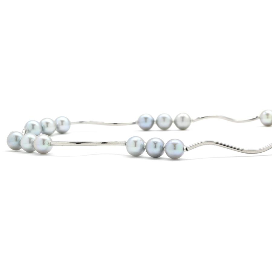 あこや真珠 7mm珠 SILVER金具 グレー系 パール ネックレス 本真珠 あこや真珠 7mm珠 SILVER金具 グレー系 パール ネックレス 本真珠