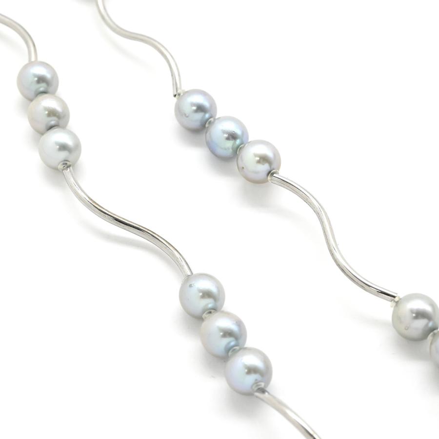 ネックレス 7mm パール ペンダント グレー 真珠 アコヤ あこや