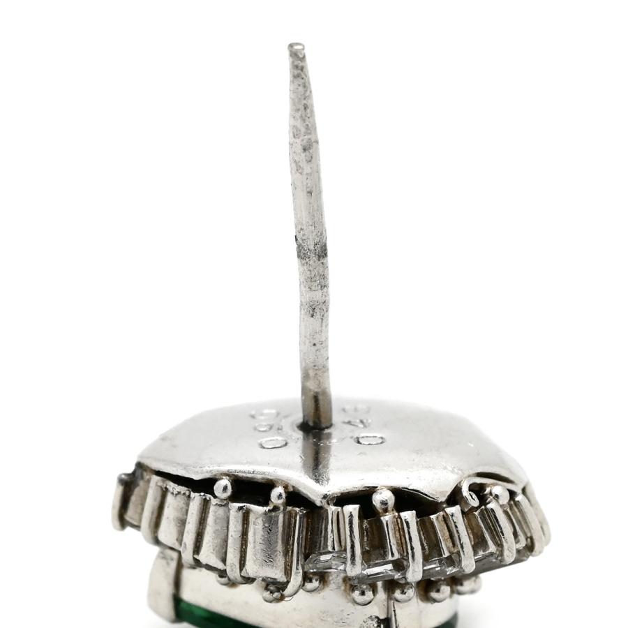 ブローチ エメラルド 0.96ct ダイヤモンド ピンブローチ シルバー 緑
