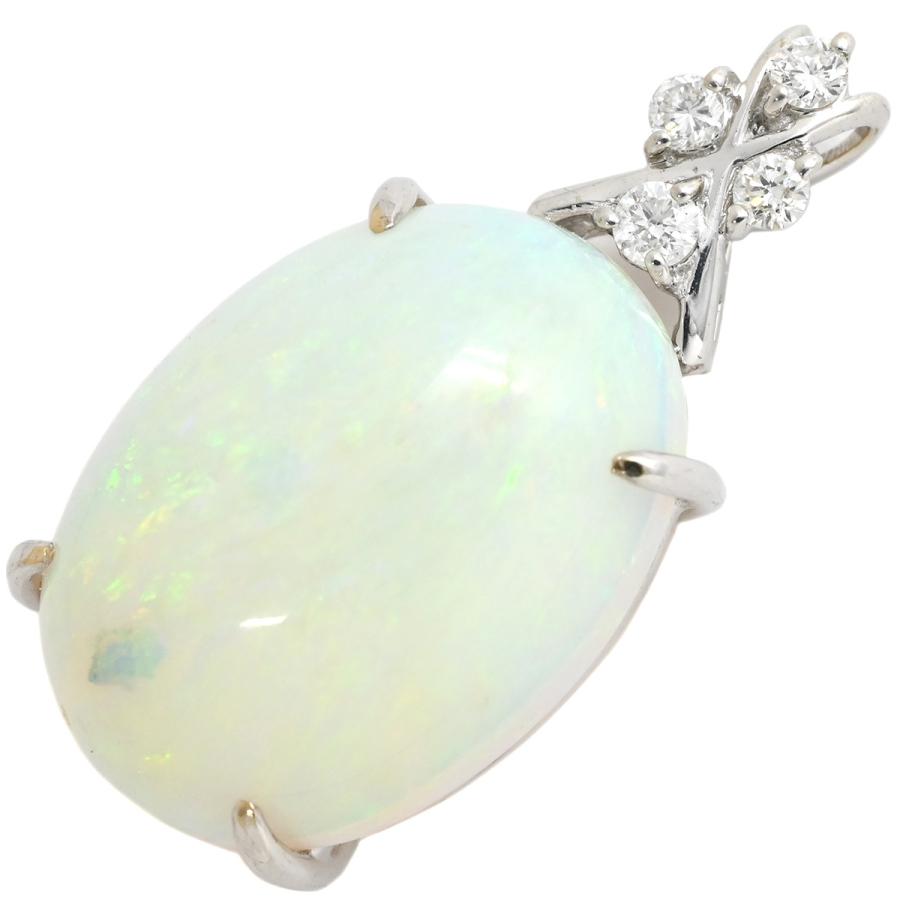 ペンダントトップ オパール 7ct ダイヤモンド シルバー WG 白 ホワイト