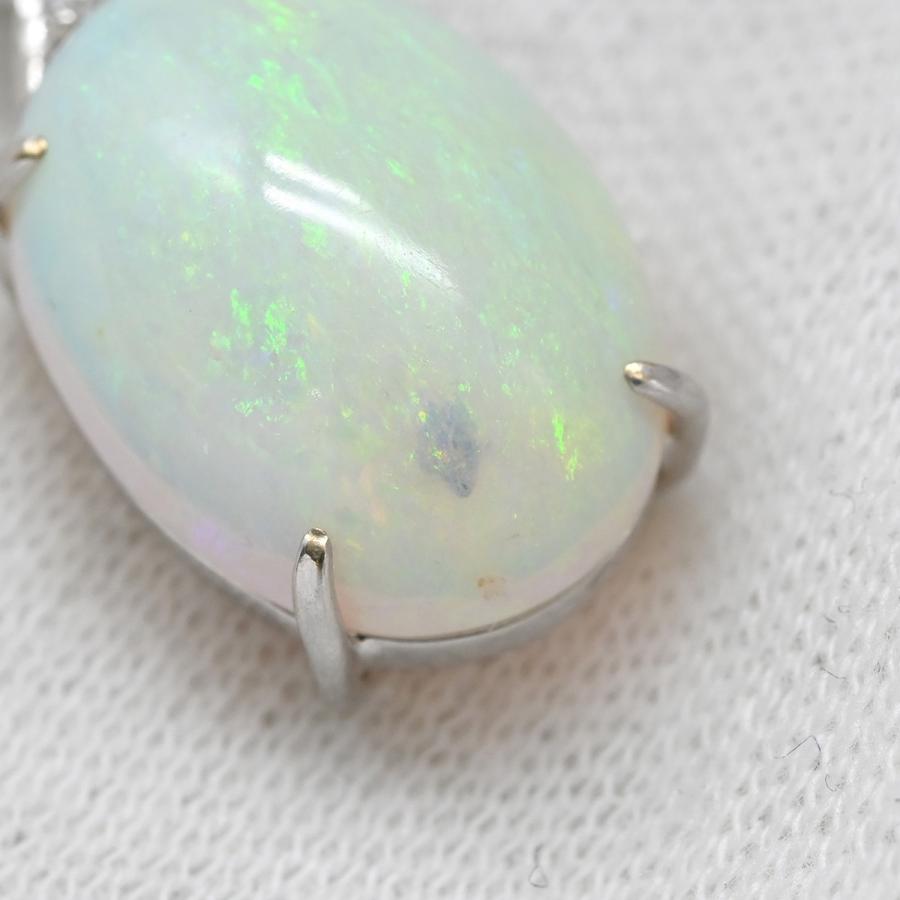 ペンダントトップ オパール 7ct ダイヤモンド シルバー WG 白 ホワイト