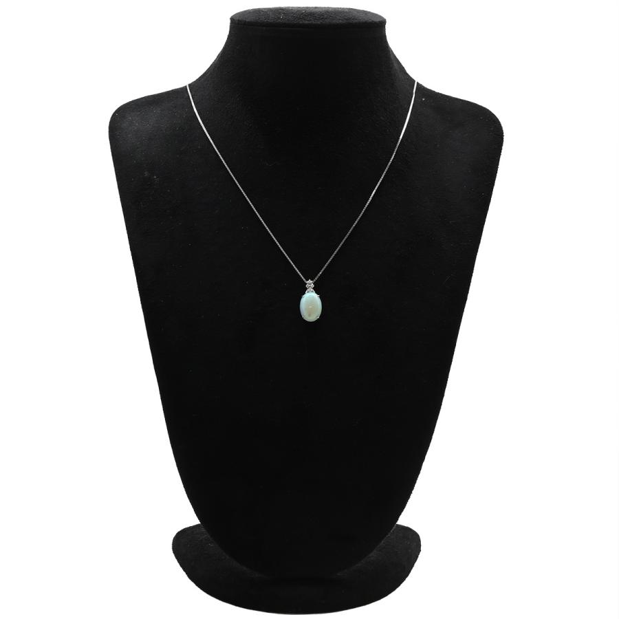 ペンダントトップ オパール 7ct ダイヤモンド シルバー WG 白 ホワイト