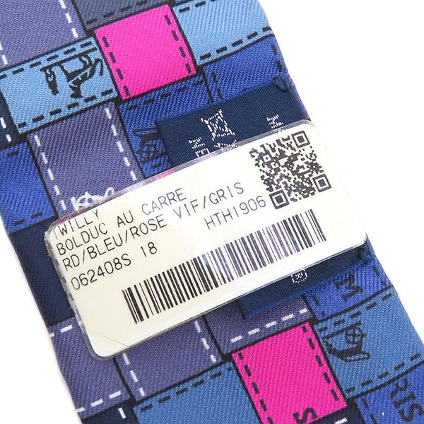 良品 エルメス 062408S ツイリー リボンスカーフ ボルデュックチェック