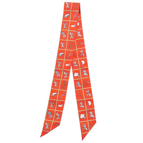 HERMES（エルメス） スカーフ ツイリー シルク オレンジ 【COUVERTURES