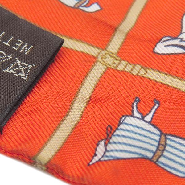 HERMES（エルメス） スカーフ ツイリー シルク オレンジ 【COUVERTURES