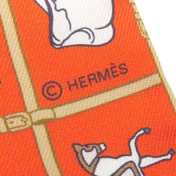HERMES（エルメス） スカーフ ツイリー シルク オレンジ 【COUVERTURES