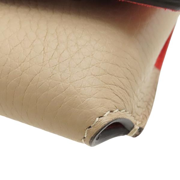 CELINE（セリーヌ） メガネケース バイカラー レザー ベージュ レッド