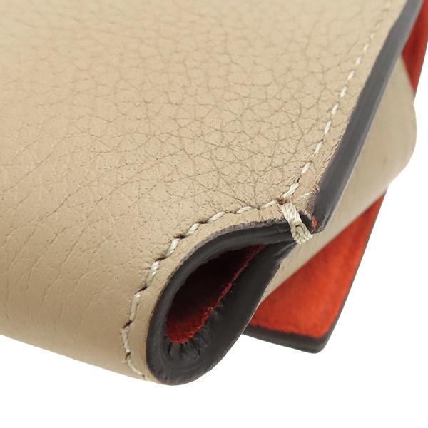 CELINE（セリーヌ） メガネケース バイカラー レザー ベージュ レッド