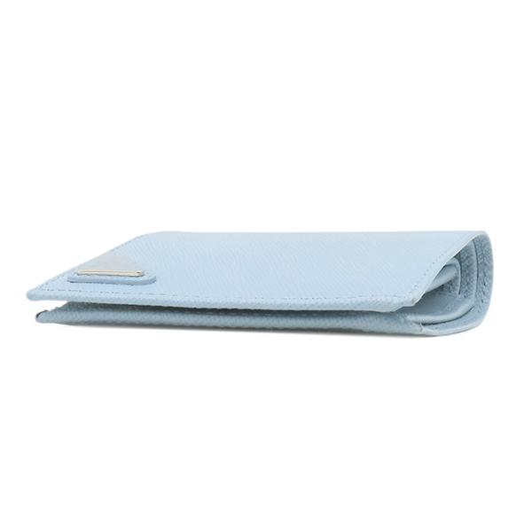 PRADA プラダ 二つ折り財布 トライアングルロゴ レザー ブルー