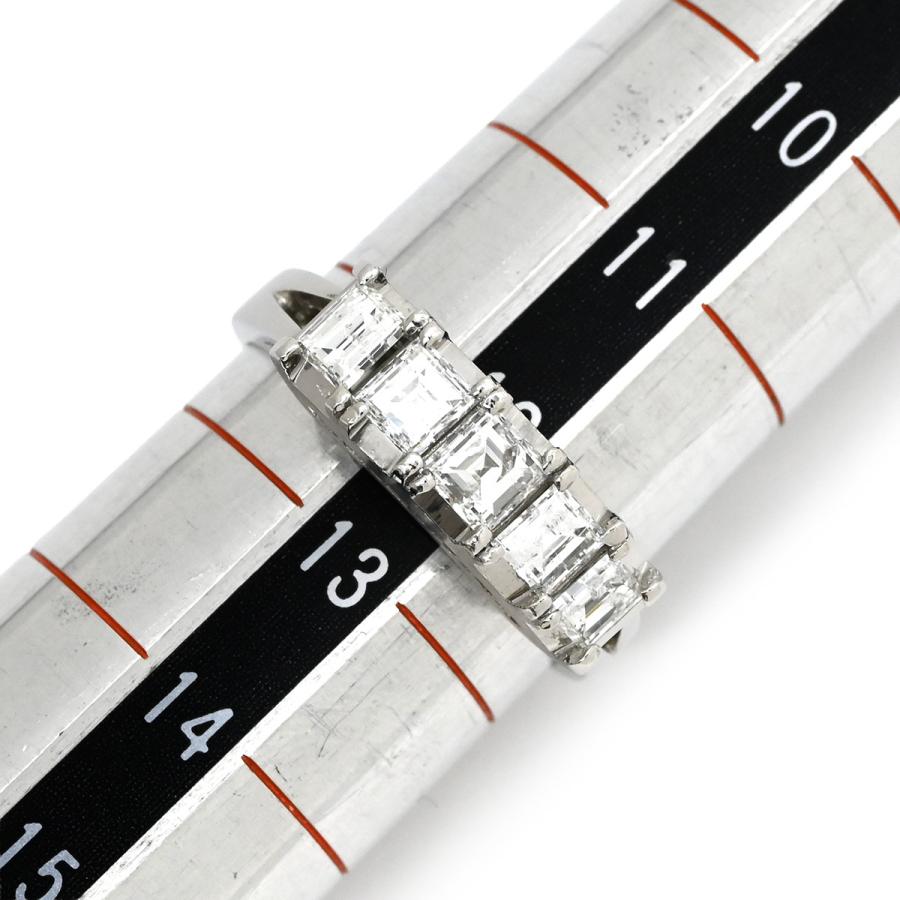 hikouki様1CtUP 一文字 5粒 天然ダイヤモンドリング プラチナ900 リング 指輪 ダイヤ 1.00ct シルバー プラチナム Pt900 スクエアカット