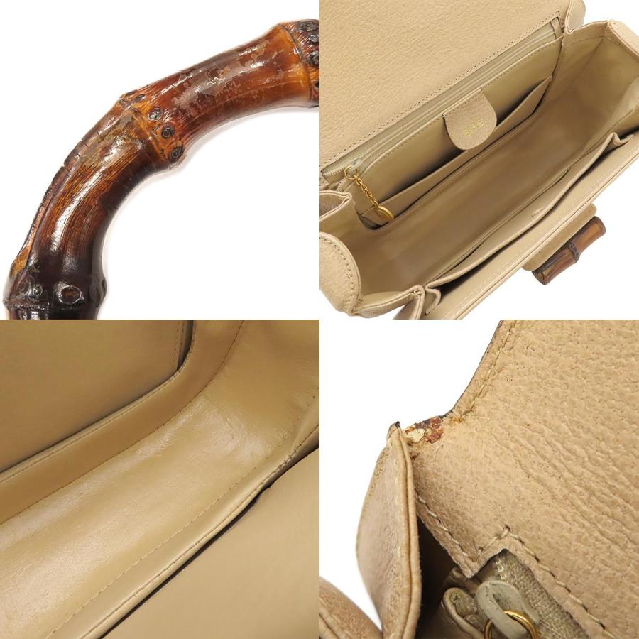 グッチ ハンドバッグ 2way オールレザー バンブー ゴールド金具 ベージュ グッチ ハンドバッグ 2way オールレザー バンブー ゴールド金具