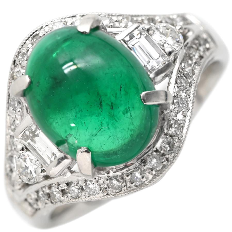 リング 指輪 エメラルド 1.62ct ダイヤモンド シルバー プラチナ 