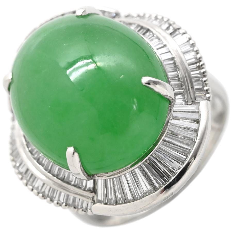 リング 指輪 ヒスイ 12.07ct ダイヤモンド シルバー プラチナシルバー