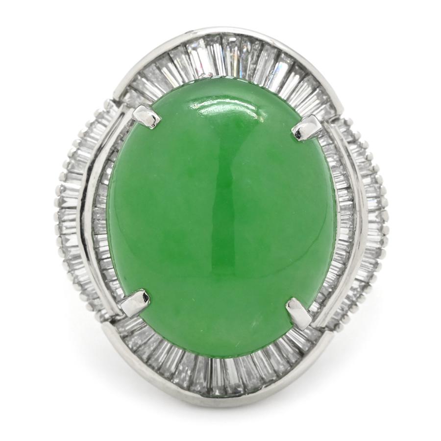 リング 指輪 ヒスイ 12.07ct ダイヤモンド シルバー プラチナシルバー