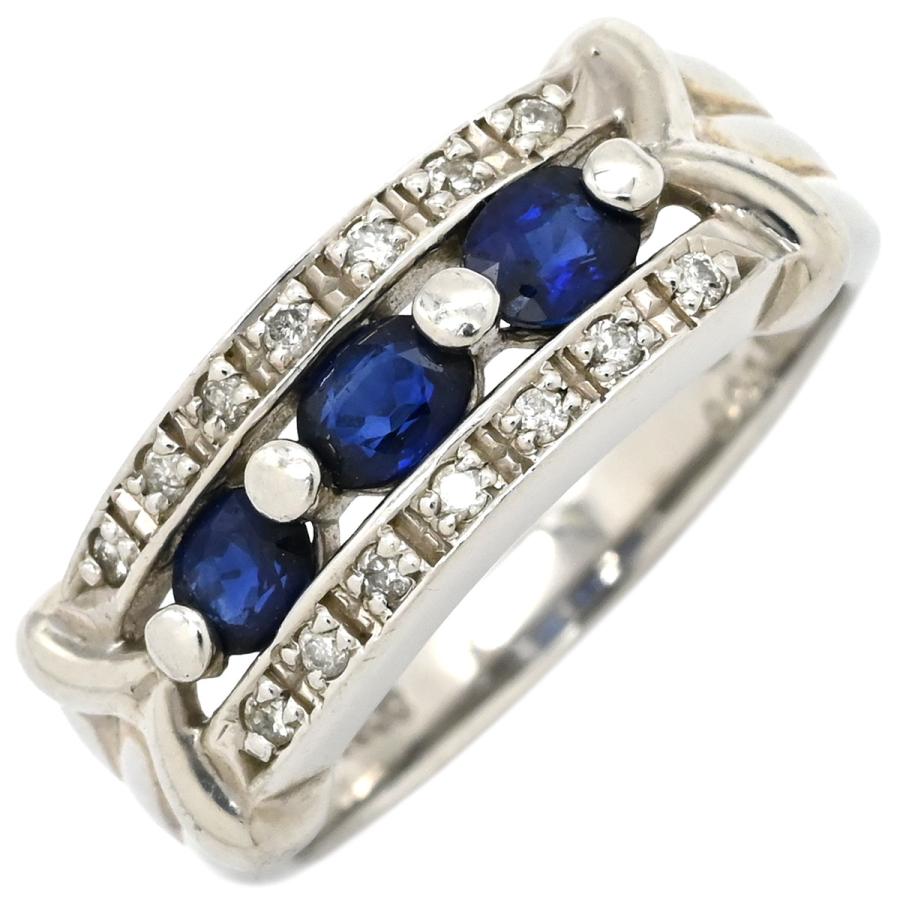 リング 指輪 ブルーサファイア 0.71ct ダイヤモンド シルバー