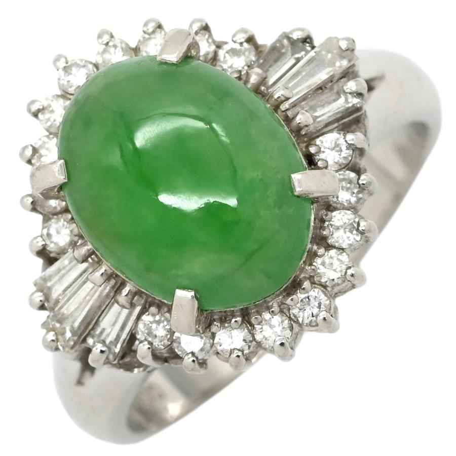 リング 指輪 ヒスイ 2.42ct ダイヤ 0.47ct グリーン グリーン×プラチナ