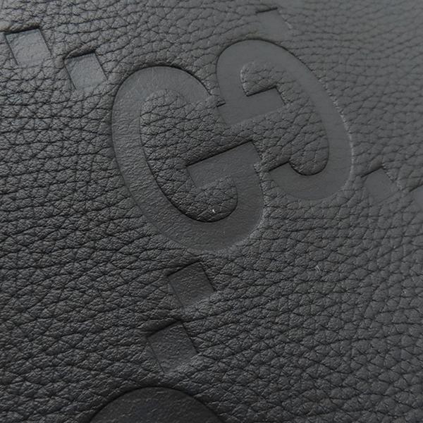 グッチ ショルダーバッグ メッセンジャー 斜めがけ ロゴ金具 ナッパレザー 黒 GUCCI（グッチ） ショルダーバッグ ジャンボGG メッセンジャーバッグ