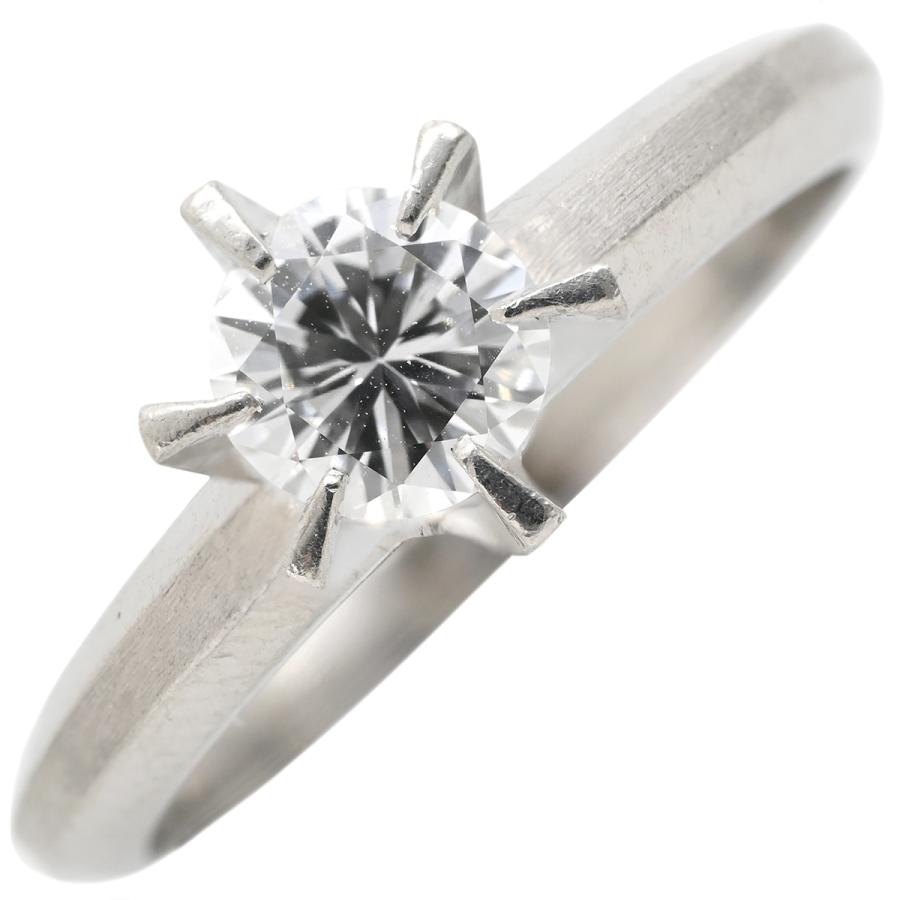 リング 指輪 ダイヤ 0.35ct シルバー PT 1P 1石 1粒 立爪 ソリテール 