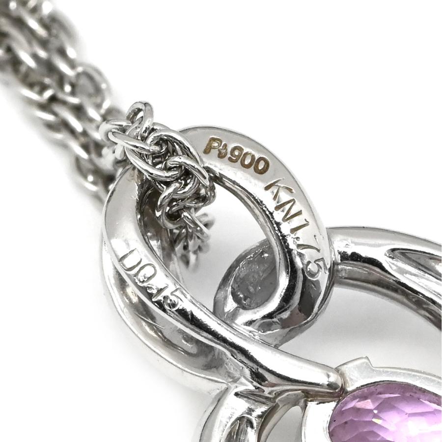 ネックレス クンツァイト ダイヤ ペンダント シルバー Pt900