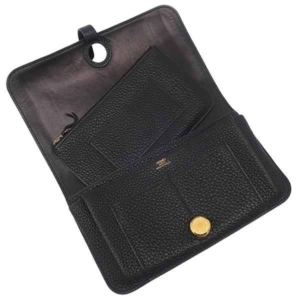 【新品同様】エルメス 二つ折り長財布 ドゴンGM トリヨン クレマンス ブラック HERMES エルメス 二つ折り長財布 ドゴンGM トリヨンクレマンス