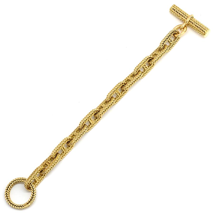 エルメス ブレスレット シェーヌダンクル トレセ TGM ゴールド 11コマ 18K 750 YGの画像