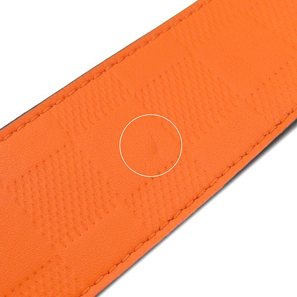 ルイヴィトン ベルト サンチュール ボストン 95 レザー ネイビー×オレンジ M9389 紺 リバーシブル 40MM カット済 AC4196