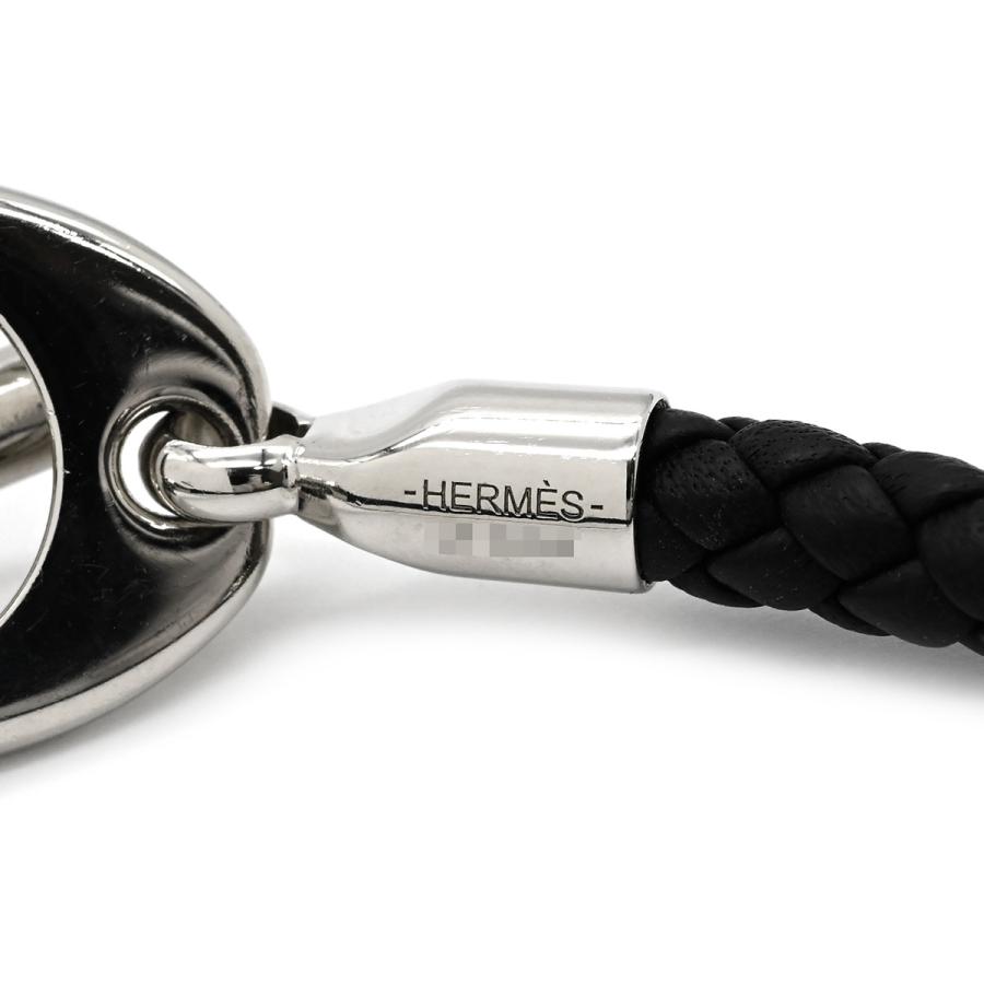 HERMES（エルメス） ブレスレット エトリエ メタル ブラック レザー