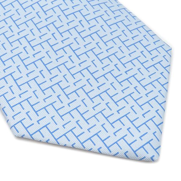 HERMES（エルメス） ネクタイ 総柄 9.5cm シルク ブルー ブルー 水色