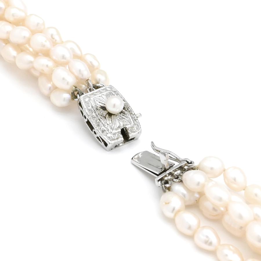 TASAKI　ネックレス　淡水パール５連 TASAKI ネックレス 淡水パール 5連 ホワイト タサキ シルバー オーバル