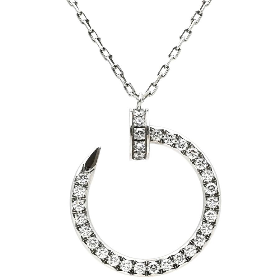 美品 カルティエ ジュスト アン クル ネックレス K18YG ダイヤ Cartier（カルティエ） ネックレス ジュストアンクル ダイヤモンド