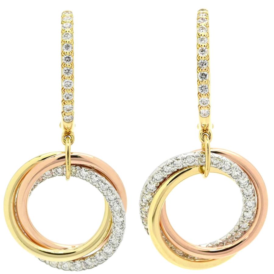 TRINITY（Cartier） カルティエ ピアス トリニティ セミパヴェ