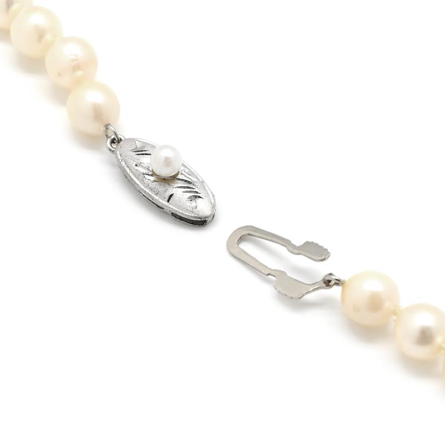 ネックレス 6mm パール ペンダント ホワイト パールホワイト 真珠 アコヤ ホワイト 白 silver 41cm 一連 クラスプ オーバル型_4