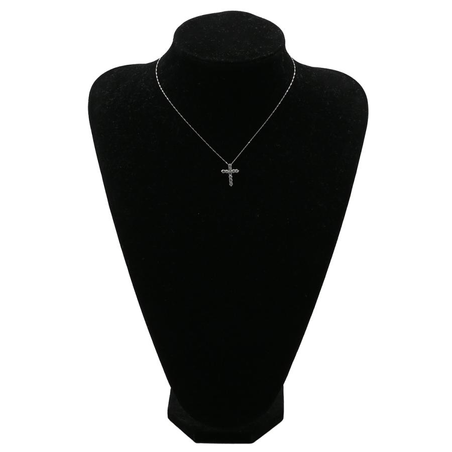 ネックレス ダイヤモンド 1.0ct クロスペンダント シルバー プラチナシルバー 十字架 CROSS 10石 10P 10粒 ブリリアントカット