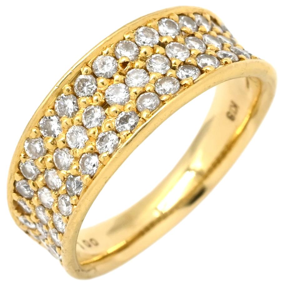 ［美品］18金ダイヤモンドパヴェリング　10.5号 ダイヤモンド リング パヴェ K18 イエローゴールド 0.5ct : Ladia