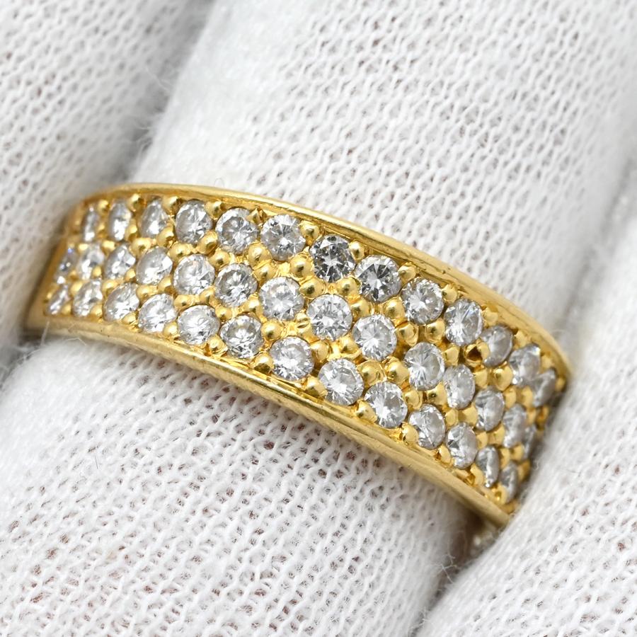 リング 指輪 ダイヤモンド 1.00ct ゴールド パヴェダイヤ 18K 750 YG
