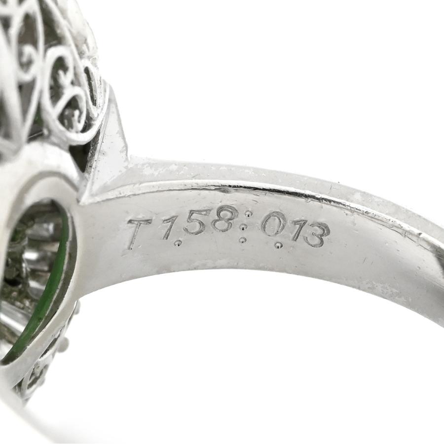 リング 指輪 ヒスイ 6.81ct ダイヤモンド シルバー プラチナシルバー 緑 グリーン 翡翠 ひすい ジェダイト プラチナ900 テーパー 13号_4