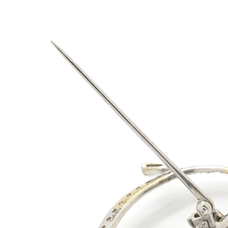 ブローチ ルビー ブルーサファイア ダイヤ シルバー ホワイトゴールド