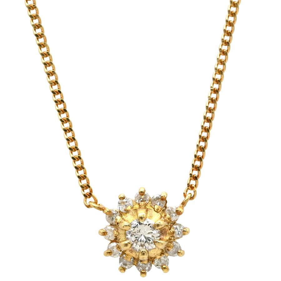 ネックレス ダイヤモンド 0.22ct ペンダント ゴールド 750 18K