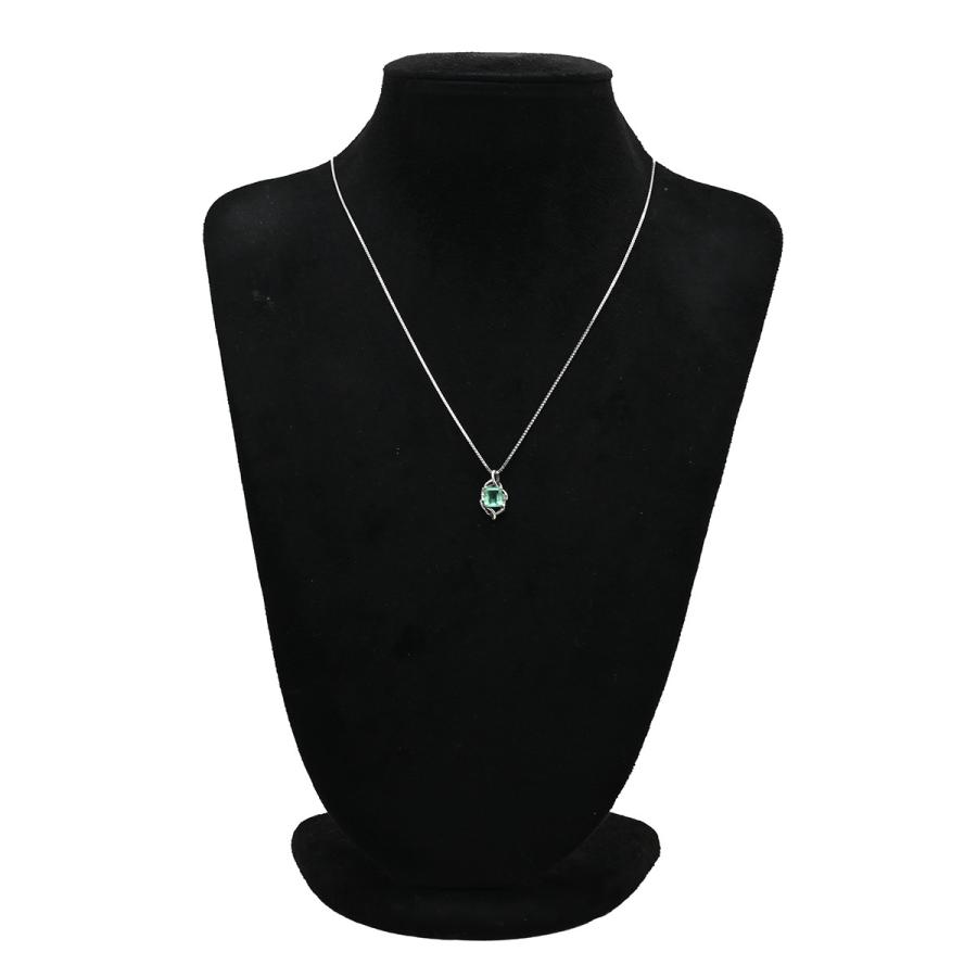 ペンダントトップ エメラルド 1.5ct ダイヤ 0.1ct グリーン 緑×PT