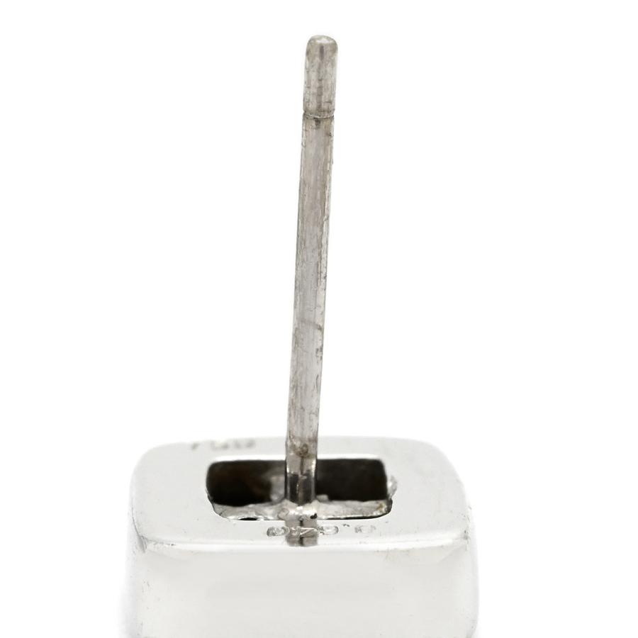 ピアス ダイヤスクエアシェイプ スタッドピアス シルバー K18WG Au750