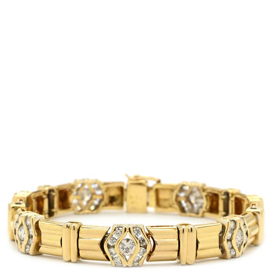 ブレスレット ダイヤモンド 3.51ct ゴールド 18K 750 18金 YG デザイン