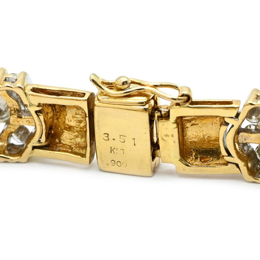 ブレスレット ダイヤモンド 3.51ct ゴールド 18K 750 18金 YG デザイン