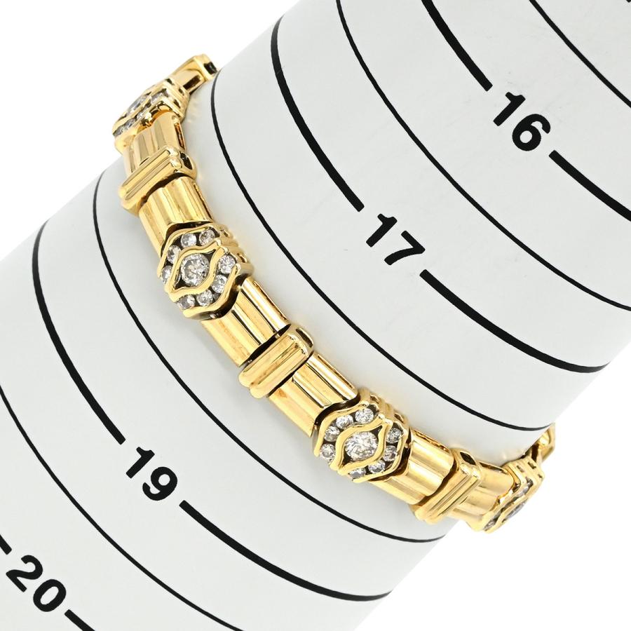 ブレスレット ダイヤモンド 3.51ct ゴールド 18K 750 18金 YG デザイン