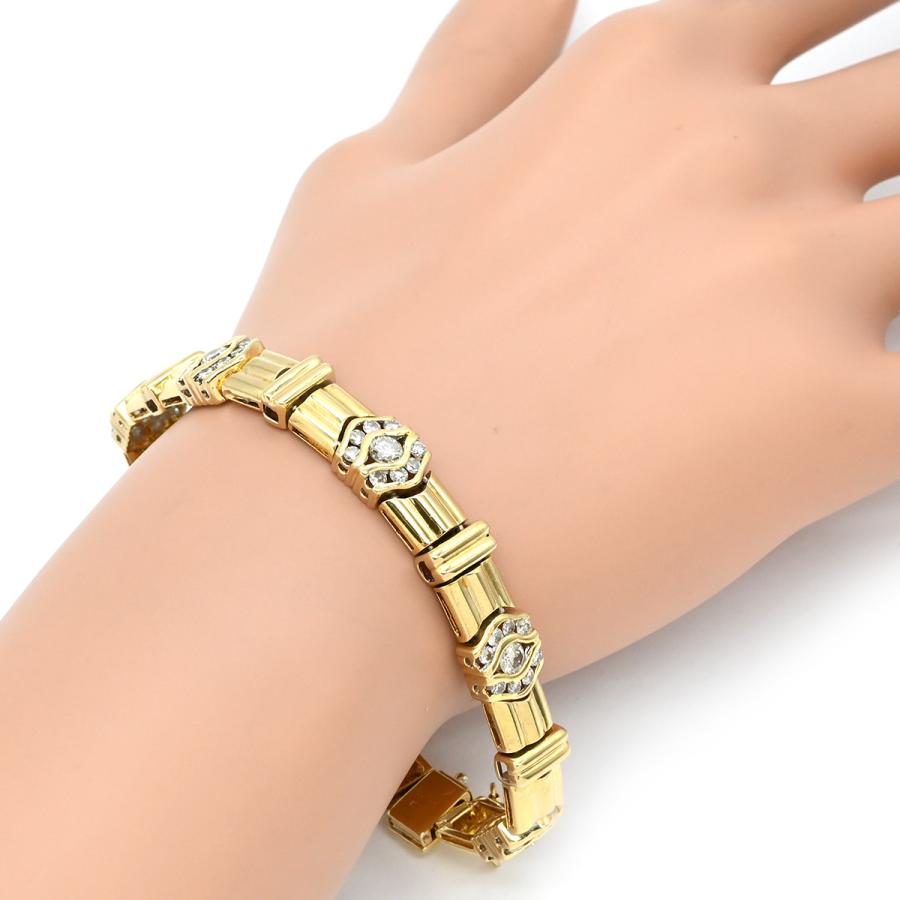 ブレスレット ダイヤモンド 3.51ct ゴールド 18K 750 18金 YG デザイン