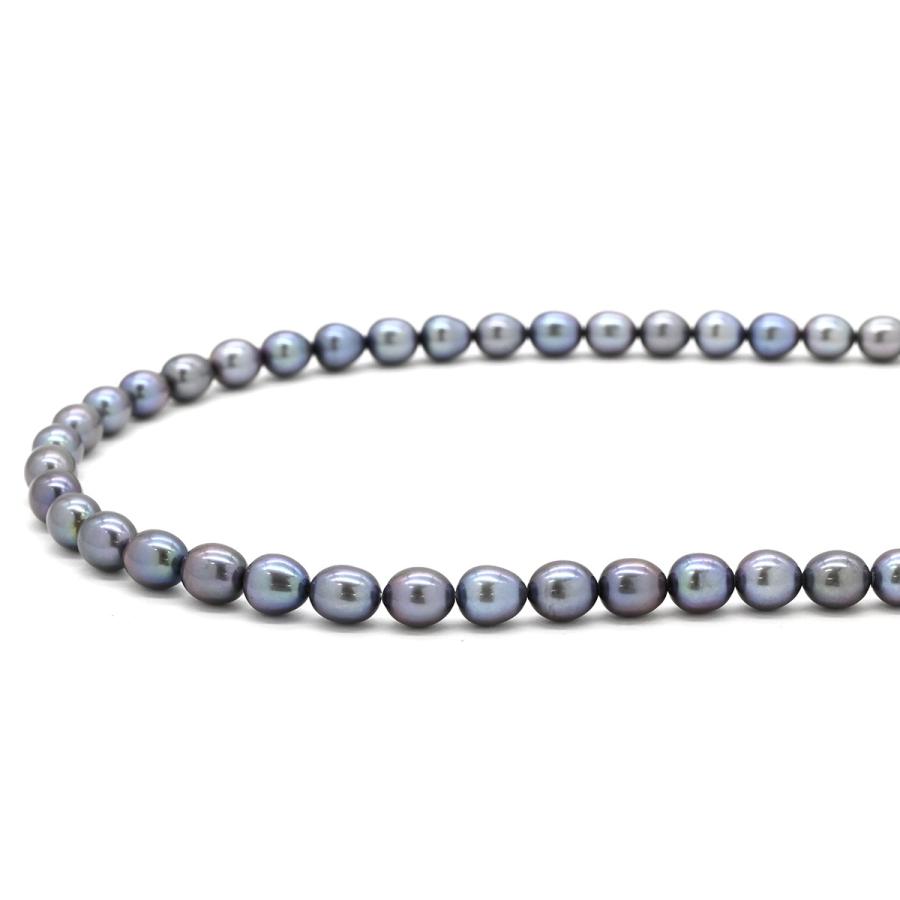 ネックレス 5.8mm パール ペンダント グレー ブルーブラック 真珠