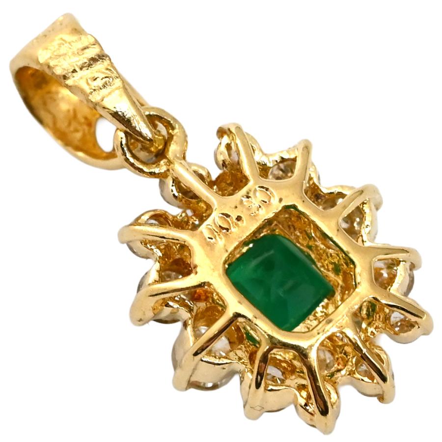ペンダントトップ エメラルド 0.30ct ダイヤ グリーン グリーン 