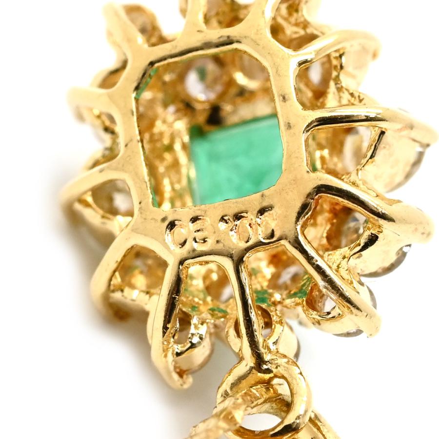 ペンダントトップ エメラルド 0.30ct ダイヤ グリーン グリーン 
